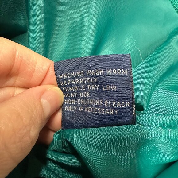 Vintage Bomber Jacket Par Four 1990s Teal Size Large Zip Up Pockets Retro - Picture 8 of 10